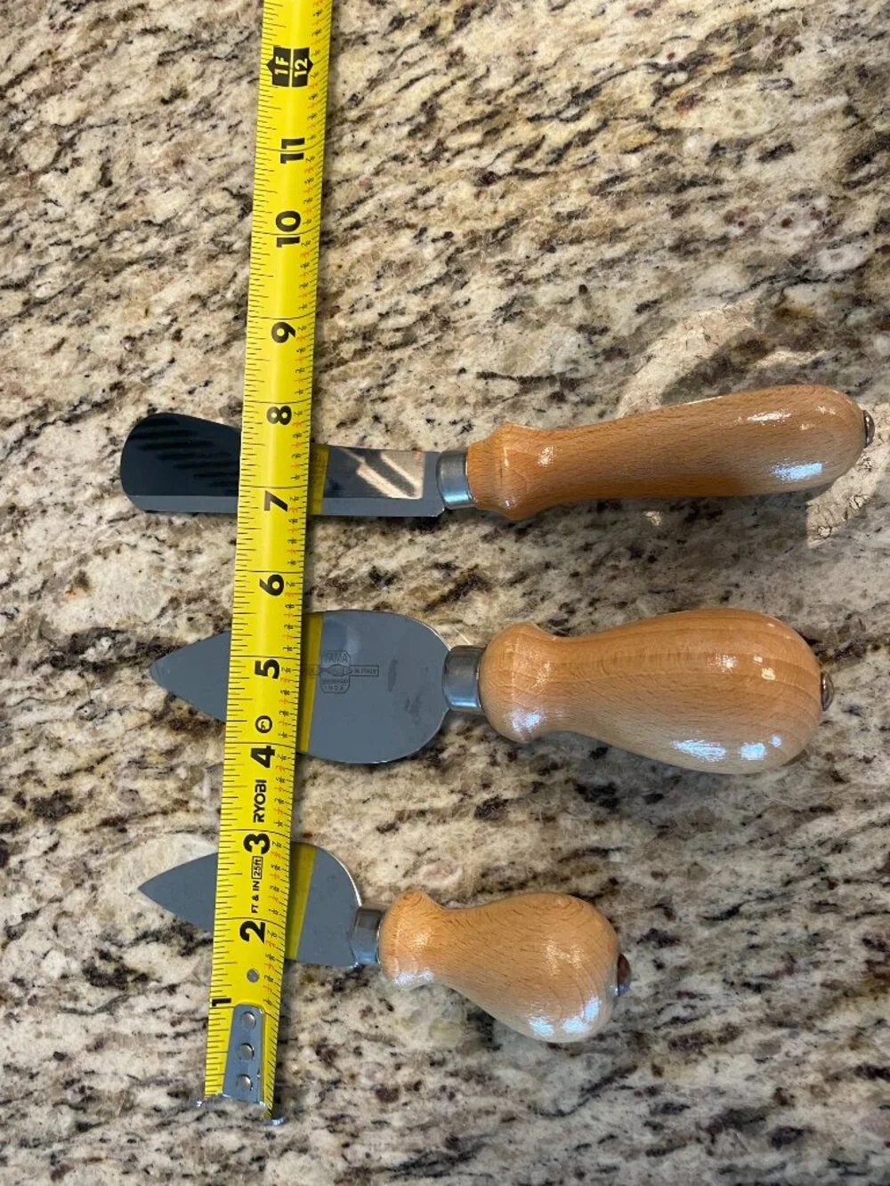 Italian Cheese Knife Cutlery Set - Metal & Wood Made in Italy
